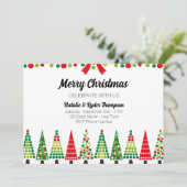Retro-kerstfeestuitnodiging Kaart (Staand voorkant)