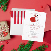 Retro-kerstfeestuitnodiging Kaart