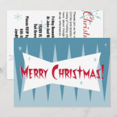 Retro-kerstfeestuitnodiging Kaart (Voorkant / Achterkant)