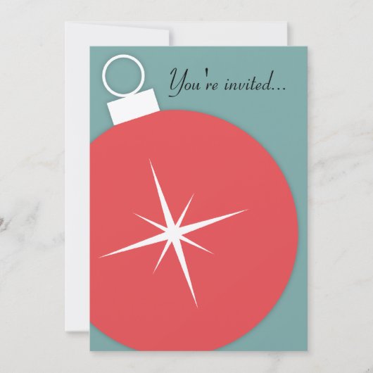 Retro-kerstfeestuitnodiging Kaart (Voorkant)