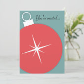 Retro-kerstfeestuitnodiging Kaart (Staand voorkant)