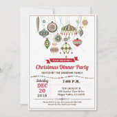 Retro kerstfeestversiering  versie Inv Kaart (Voorkant)