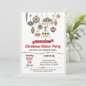 Retro kerstfeestversiering  versie Inv Kaart (Staand voorkant)