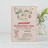 Retro kerstfeestversiering vintage kaart (Staand voorkant)