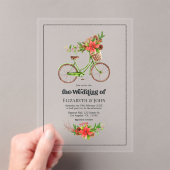 Retro Kerstfiets Bruiloft Huwelijk Acryl Uitnodigingen (Insitu (Draagbaar))