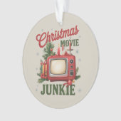 Retro Kerstfilm Junkie Family Party Kerstmis Ornament (voorkant)
