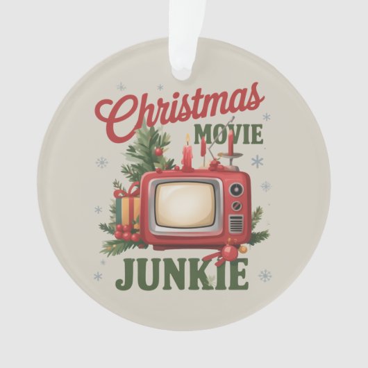 Retro Kerstfilm Junkie Family Party Kerstmis Ornament (voorkant)