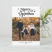 Retro Kerstfotofeestdag Kaart (Staand voorkant)
