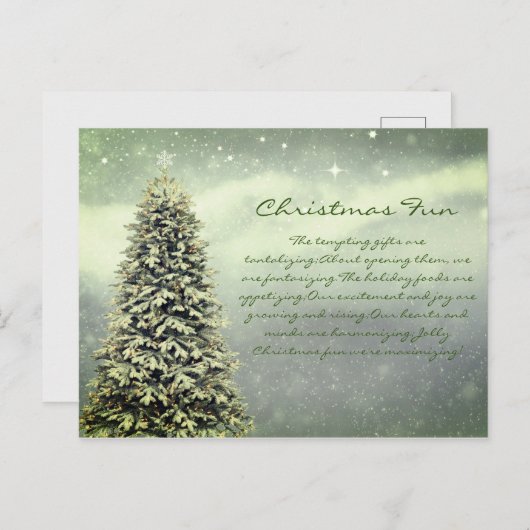 Retro kerstgedicht Briefkaart (Voorkant / Achterkant)