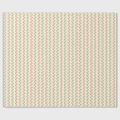 Retro-kerstgeschrift in Green Red Crème Cadeaupapier (Vlak)