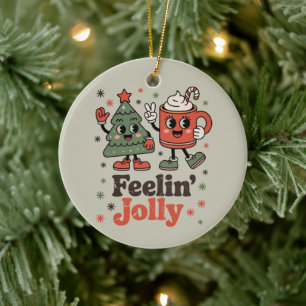 Retro Kerstgevoel Joekel Ouderwetse Feestdagen Keramisch Ornament