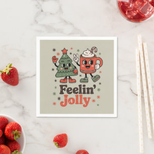 Retro Kerstgevoel Jolly Vintage Vakantie Servet