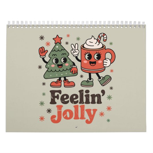 Retro kerstgevoel vrolijk  vakantie kalender (Hoes)