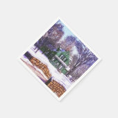 Retro KerstGreenery Winter Home Road Servet (Hoek)