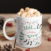 Retro Kerstgroen Schattigee gepersonaliseerde vaka Koffiemok