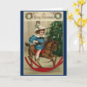 Retro Kerstgroet op maat Kaart (Gele Bloem)