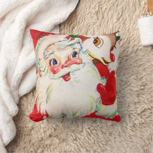 retro Kerstherder-kerstagekussens Kussen