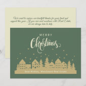 Retro Kersthuis | Aangepaste klant voor onroerend  Bedankkaart (Voorkant / Achterkant)