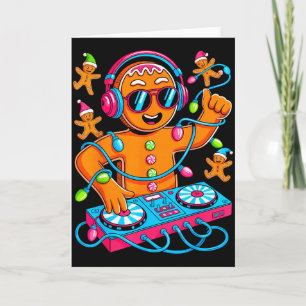 Retro Kersthuis Muziek Peperkoek Dj Techno Kaart