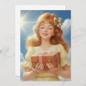 Retro kerstillustratie feestdagenkaart (Voorkant / Achterkant)