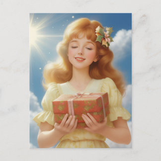 Retro kerstillustratie feestdagenkaart