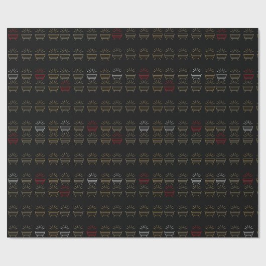 Retro-kerstinpakpapier Cadeaupapier (Vlak)