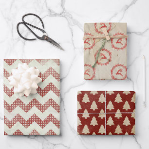  retro kerstinpakpapier inpakpapier vel