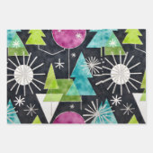 retro kerstinpakpapier inpakpapier vel (Voorkant 3)