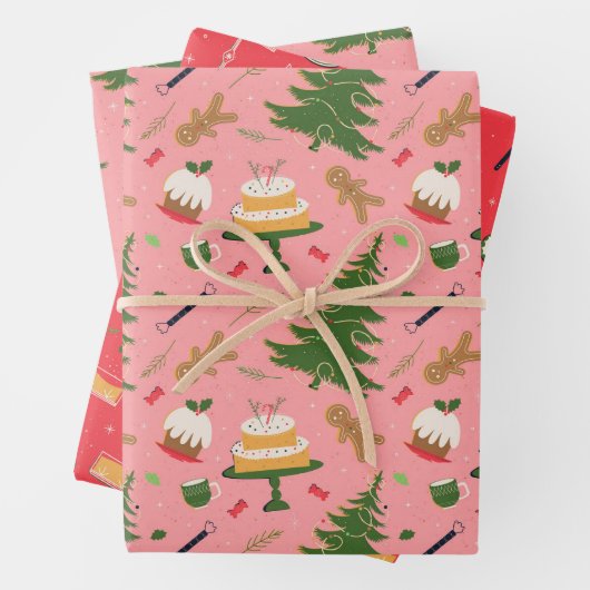 retro kerstinpakpapier inpakpapier vel (In situ)