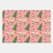 retro kerstinpakpapier inpakpapier vel (Voorkant)