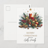 Retro Kerstkaarsen en Gouden Kerst Briefkaart (Voorkant / Achterkant)