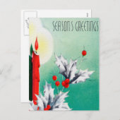 retro kerstkaarsen Vakantie briefkaart (Voorkant / Achterkant)