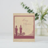 Retro kerstkaart5 feestdagenkaart (Staand voorkant)