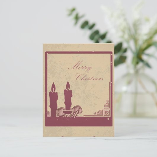 Retro kerstkaart5 feestdagenkaart (Staand voorkant)