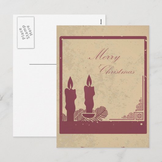 Retro kerstkaart5 feestdagenkaart (Voorkant / Achterkant)