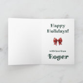 Retro kerstkaart Bewerkbare naam op de voorkant Feestdagen Kaart (Binnen)