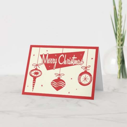 Retro-kerstkaart Feestdagen Kaart (Voorkant)