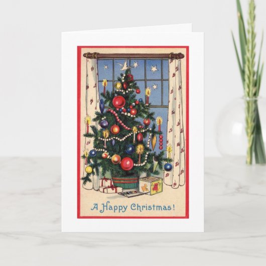 Retro-kerstkaart Feestdagen Kaart (Voorkant)