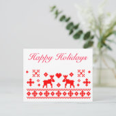 Retro Kerstkaart Feestdagenkaart (Staand voorkant)