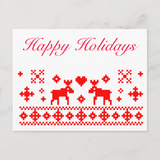 Retro Kerstkaart Feestdagenkaart