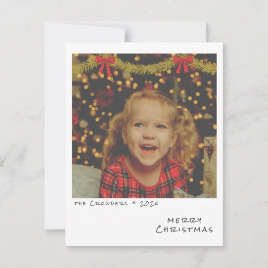 Retro Kerstkaart - Gouden & Rode Garland (Voorkant)