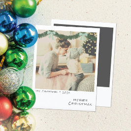 Retro Kerstkaart - Groene & Blauwe Garland