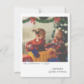 Retro Kerstkaart - Groene & Rode Garland (Voorkant)