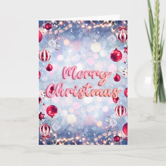 Retro kerstkaart kaart (Voorkant)