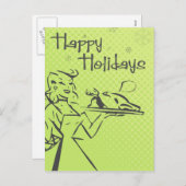 Retro kerstkaart - Lime Feestdagenkaart (Voorkant / Achterkant)