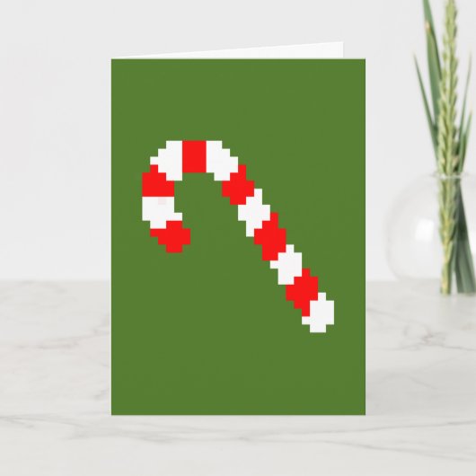 Retro Kerstkaart met 8 bits Feestdagen Kaart (Voorkant)