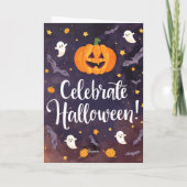 Retro kerstkaart om Halloween te vieren Kaart (Achterkant)