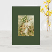 RETRO Kerstkaart van de ENGEL Kaart (Gele Bloem)