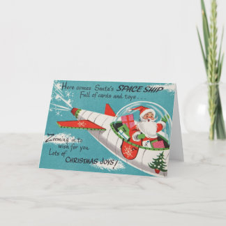 Retro Kerstkaart van de Kerstman van het Feestdagen Kaart