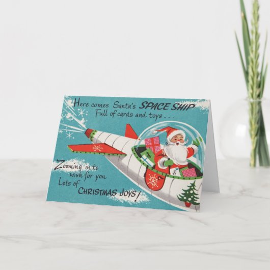 Retro Kerstkaart van de Kerstman van het Feestdagen Kaart (Voorkant)